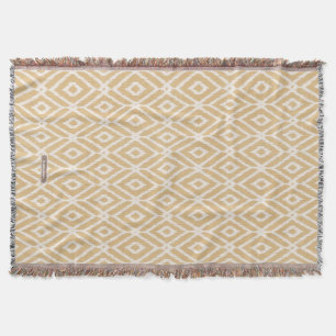 Schickes Gold-Ikat-Tribal-Diamantmuster Decke