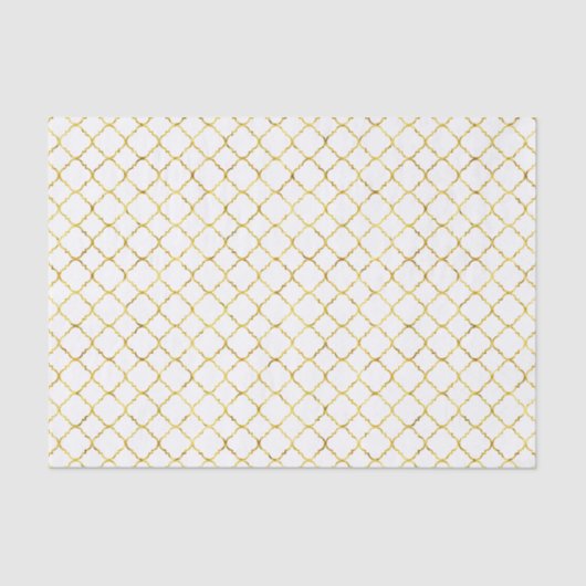 Schickes Gold Quatrefoil Seidenpapier (Vorderseite)