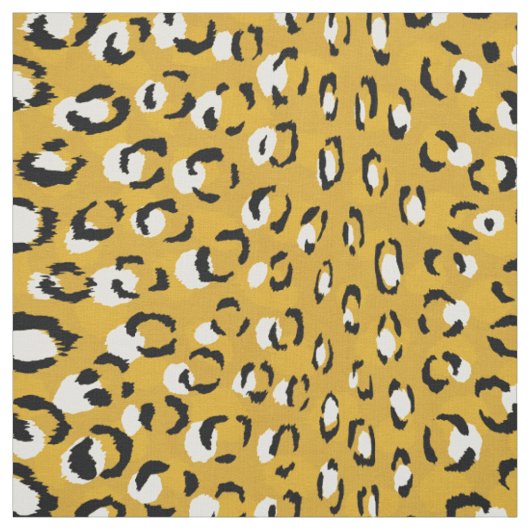 Schickes Gold-Schwarz-Weiß-Cheetah-Druckmuster Stoff (Muster)