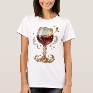 Schickes Gold VERZIERTER WEINGLAS Custom Tee