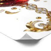 Schickes Gold VERZIERTER WEINGLAS Custom Tee Poster (Ecke)