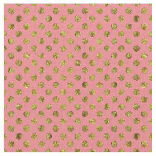 Schickes Goldbezaubernde und rosa Punkte Stoff (Nahaufnahme)