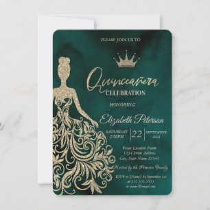 Schickes goldenes Glitterkleid, Diamanten Grüne Sw Einladung