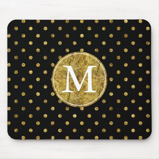 Schickes Goldzauber- und -Fleckmonogramm Mousepad (Vorne)