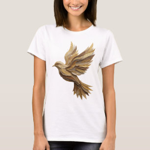 Schickes Grau GOLDEN BIRD Design T-Shirt