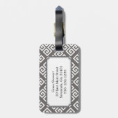 Schickes graues griechisches geometrisches gepäckanhänger (Rückseite vertikal)