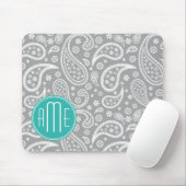 Schickes graues Paisley-mit Blumenmuster u. blaues Mousepad (Mit Mouse)