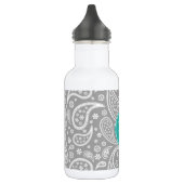 Schickes graues Paisley-mit Blumenmuster u. blaues Trinkflasche (Links)