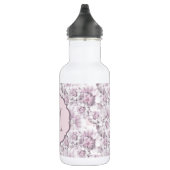 Schickes graues und rosa Blumenmuster-Monogramm Trinkflasche (Rechts)
