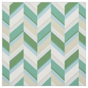 Schickes grün blau beige geometrisches Chevron-Mus Stoff