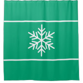 Schickes Grün Blau Weiß Schneeblume Horizontale St Duschvorhang (Vorderseite)