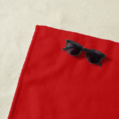 Schickes helles Rot benutzerdefinierte handgeschri Strandtuch (Beispiel)