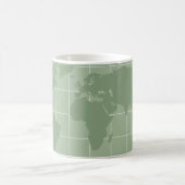 Schickes Hellgrün Weltkarte Monogramm Initial Etik Kaffeetasse (Mittel)