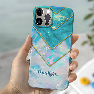 Schickes holografisches, feminin-stilistisches Bla iPhone 16 Pro Hülle