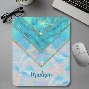 Schickes holografisches, feminin-stilistisches bla mousepad