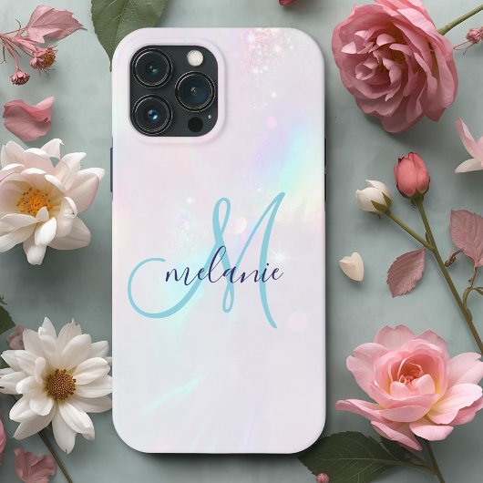 Schickes holografisches irisierendes Monogramm Case-Mate iPhone Hülle