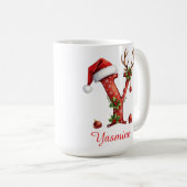 Schickes, individuelles Monogramm Anfangsbuchstabe Kaffeetasse (VorderseiteRechts)