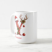 Schickes, individuelles Monogramm Anfangsbuchstabe Kaffeetasse (Vorderseite Links)