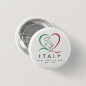 Schickes Italien Herz Pinback Button (Vorne & Hinten)