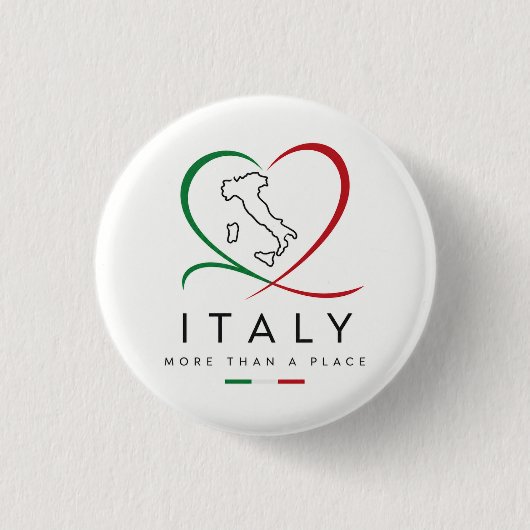 Schickes Italien Herz Pinback Button (Vorderseite)