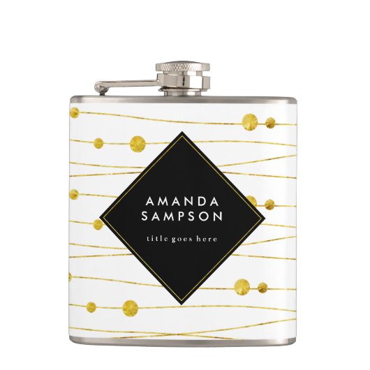 Schickes kundengerechtes Gold und schwarze Flachmann (Vorderseite)