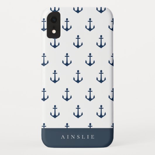 Schickes Küstenmarine-Anker-Muster Case-Mate iPhone Hülle (Rückseite)