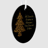 Schickes Leopard-Baum-Design-Weihnachtsdekoration Ornament (Vorderseite)