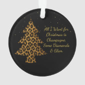 Schickes Leopard-Baum-Design-Weihnachtsdekoration Ornament (Rückseite)