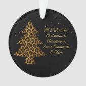 Schickes Leopard-Baum-Design-Weihnachtsdekoration Ornament (Vorderseite)