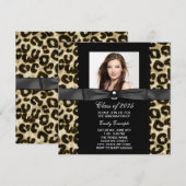 Schickes Leopard-Foto-Abschlussankündigung Einladung (Vorne/Hinten)