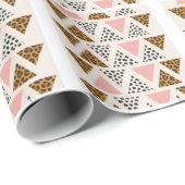 Schickes Leopard- und rosa Dreieck-Muster Geschenkpapier (Rolleneckpunkt)