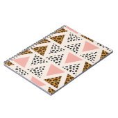 Schickes Leopard- und rosa Dreieck-Muster Notizblock (Linke Seite)
