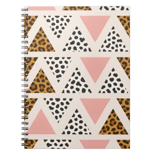 Schickes Leopard- und rosa Dreieck-Muster Notizblock (Vorderseite)