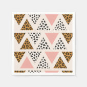 Schickes Leopard- und rosa Dreieckmuster Serviette (Vorderseite)