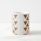 Schickes Leopard- und rosafarbenes Dreieckmuster Kaffeetasse (Mittel)