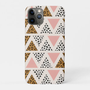 Schickes Leoparden- und rosafarbenes Dreieckmuster Case-Mate iPhone Hülle