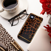 Schickes Leopardenmuster-Monogramm iPhone Hülle