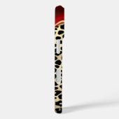 schickes Leopardenmuster rotes tropfendes Monogram Case-Mate iPhone Hülle (Rückseite / Rechts)