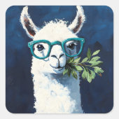 Schickes Llama Chic Quadratischer Aufkleber (Vorderseite)