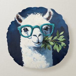 Schickes Llama Chic Rundes Kissen