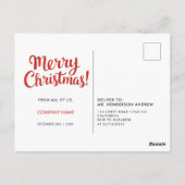 Schickes Logo-Rotes Weihnachts-Firmenband-Script Postkarte (Rückseite)