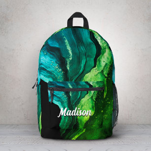 schickes, Mädchenhaftes, falsches Glitter-Marmor-K Bedruckter Rucksack
