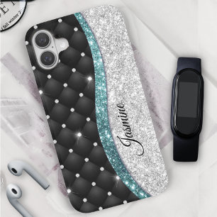 Schickes, Mädchenhaftes, falsches Silber Glitter S iPhone 16 Hülle