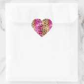 Schickes Mädchenhaftes Rosa Creme Leopardenmuster Herz-Aufkleber (Tasche)
