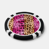 Schickes Mädchenhaftes Rosa Creme Leopardenmuster Pokerchips (Einzeln)