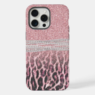 Schickes, mädchenhaftes, rosa Leoparden-Tierdruck iPhone 15 Pro Max Hülle