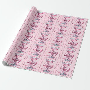 Schickes Mädchenhaftes Rosa Martini Kokette Satin- Geschenkpapier