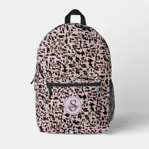 Schickes, Mädchenhaftes Rosa Schwarz Gold Leoparde Bedruckter Rucksack