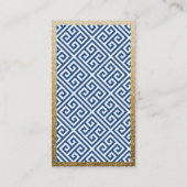 Schickes Marine-Schwarz-Goldgriechische Visitenkarte (Rückseite)