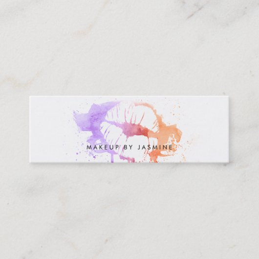 schickes Maskenbildner-Aquarell-Budget billiges Mini Visitenkarte (Vorderseite)